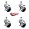 Service Caster 3.5 Inch Soft Rubber Wheel Swivel 10mm Threaded Stem Caster Set with Brake SCC-TS20S3514-SRS-TLB-M1015-4 - alternate 3